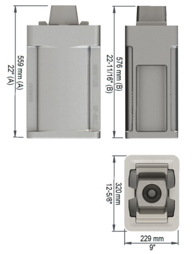 Draft gear KP-80.2 – AAR M901G and TB/T 1961-2023 dimensions
