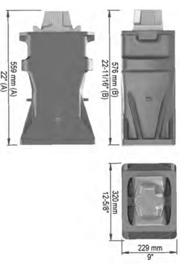 Draft gear TTX-80 – AAR M901E dimensions